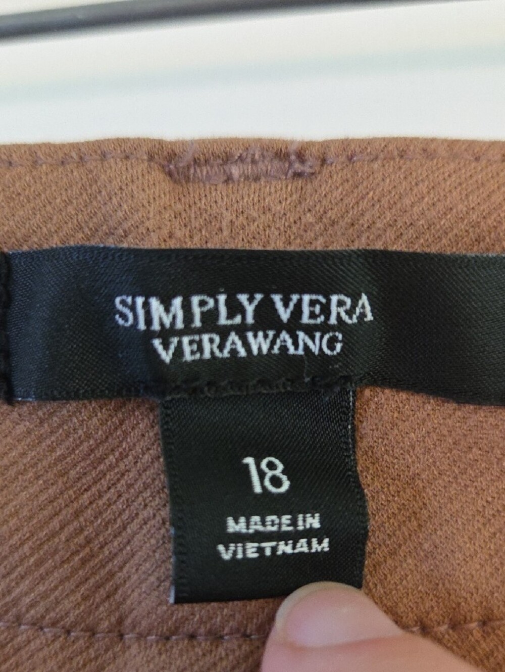 Simply Vera Vera Wang Camel Brown Straight Leg Dress Pants, Size 18 - Picture 3 of 5